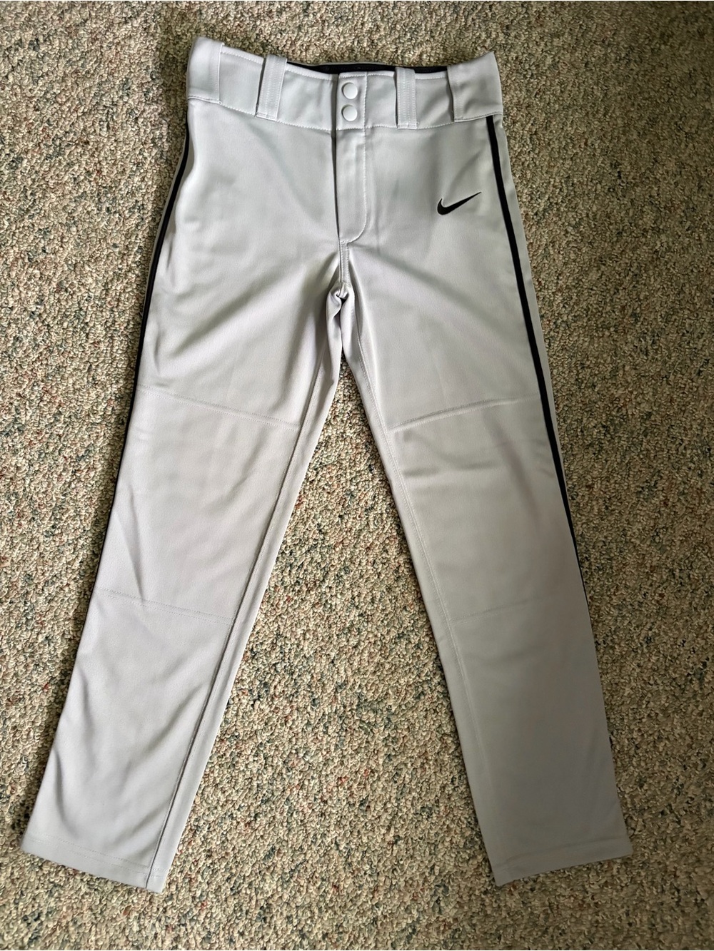 NIKE Dri Fit Straight Elastic Waist High Rise Gray Baseball Pants Boy's Size M